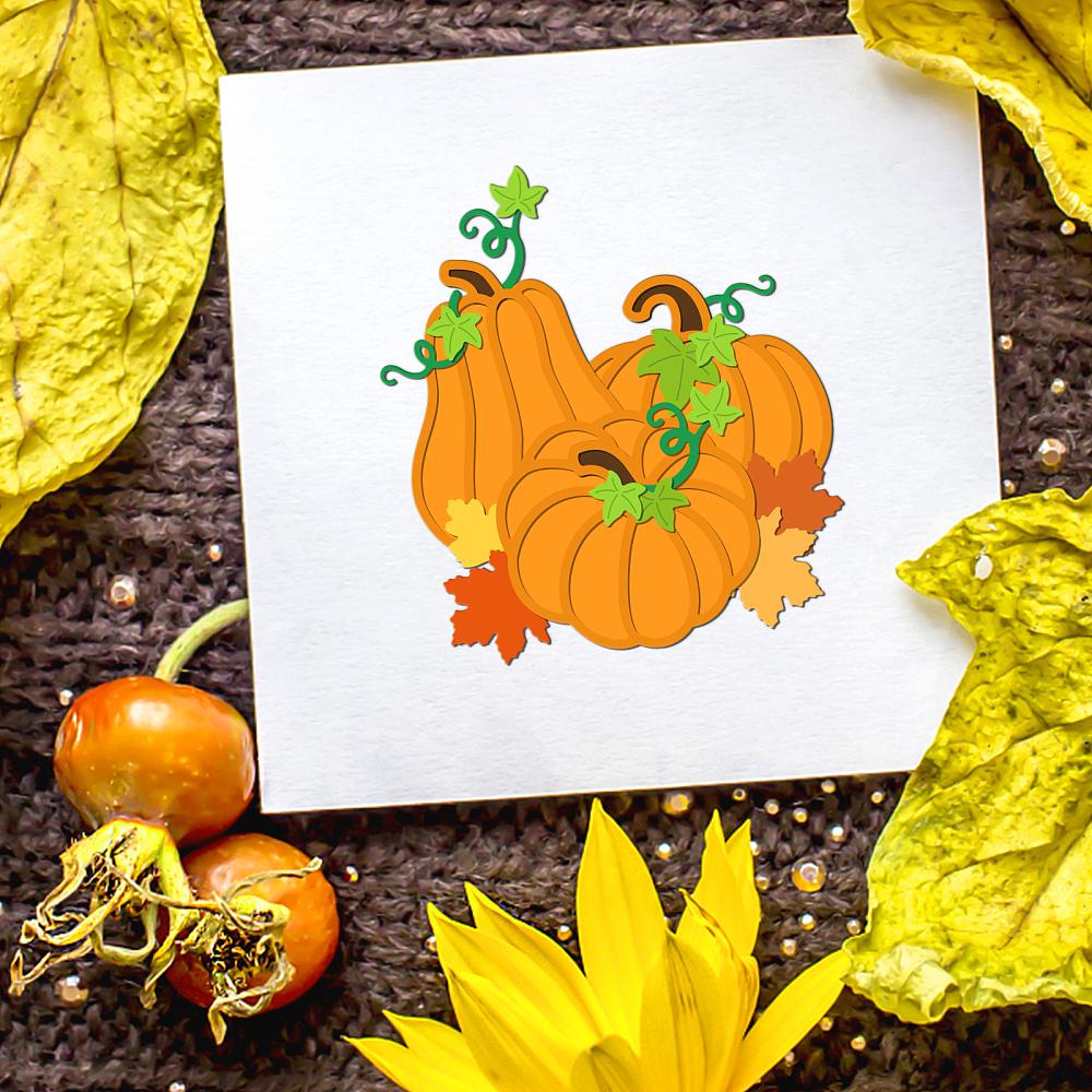 Autumn Carbon Steel Cutting Dies Stencils for DIY Scrapbooking Photo Album Decorative Embossing Paper Card Stainless Steel Color Pumpkin Pattern