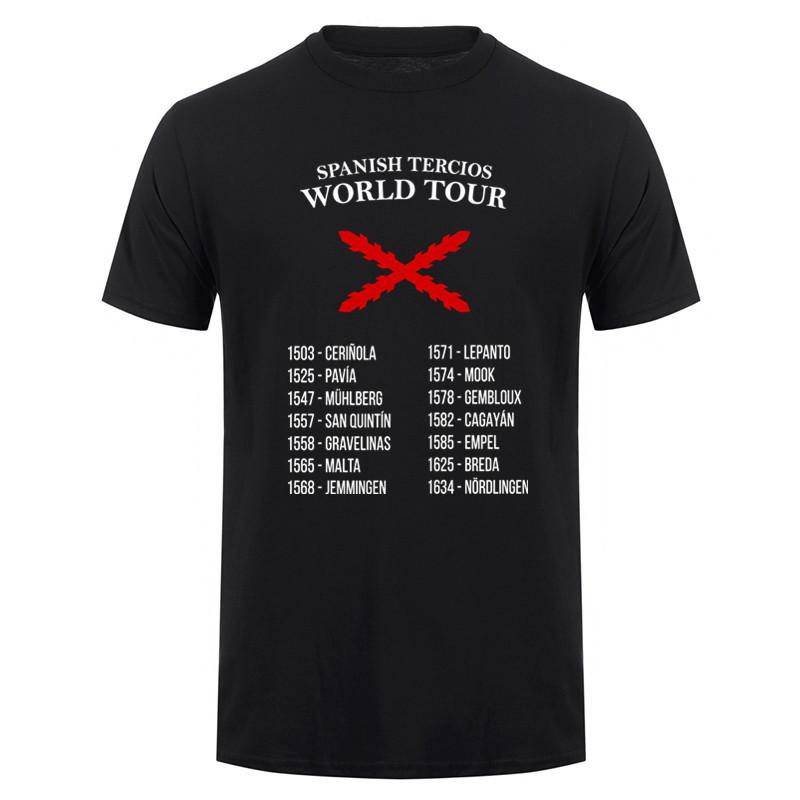 Batallas De Los Tercios Spanish Tercios World Tour T Shirt Cotton Short Sleeve O-Neck T-shirt Casual Unisex Top DY-417