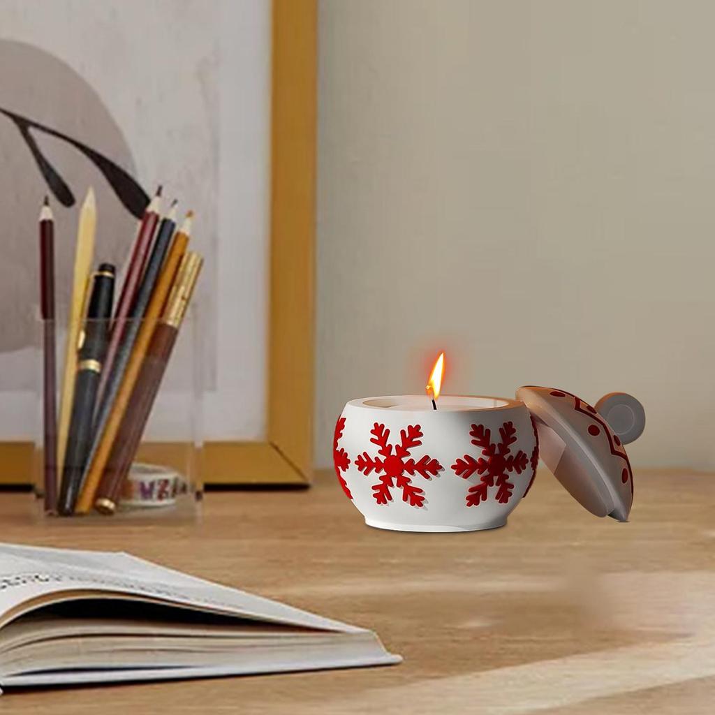 Christmas Candle Cup Dropper Mold Christmas Candle Holder Mold With Snowflake Design DIY Silicone Candle Holder Jewelry Box Mold