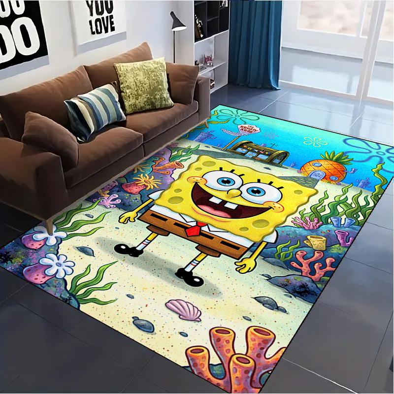 Yellow Sponge Cartoon Carpet Rug for Living Room Bedroom Home Sofa Decoration,Kids play Non-slip Floor Mat