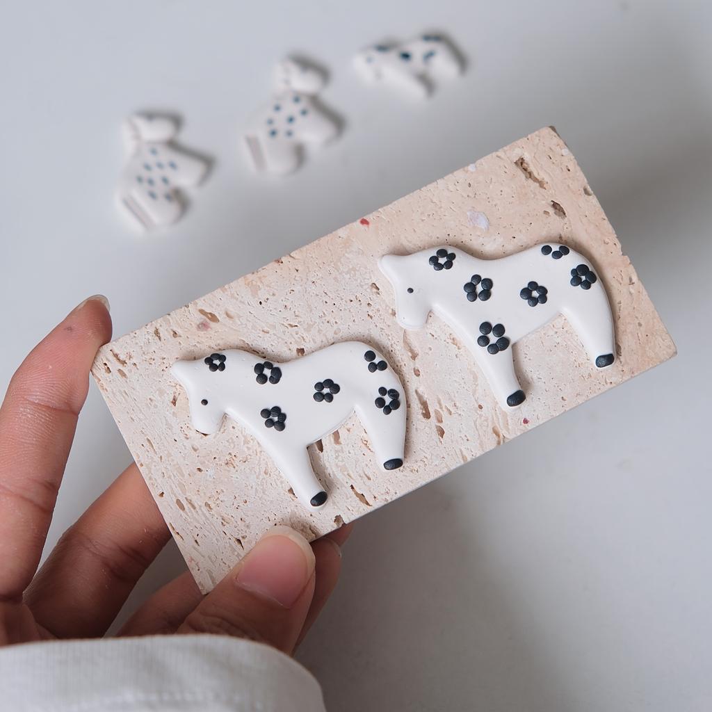 3pcs  'Little Horse' Year of The Horse Spring Festival Series Soft Clay High-Precision Cutter Molds,for Making Various Additions