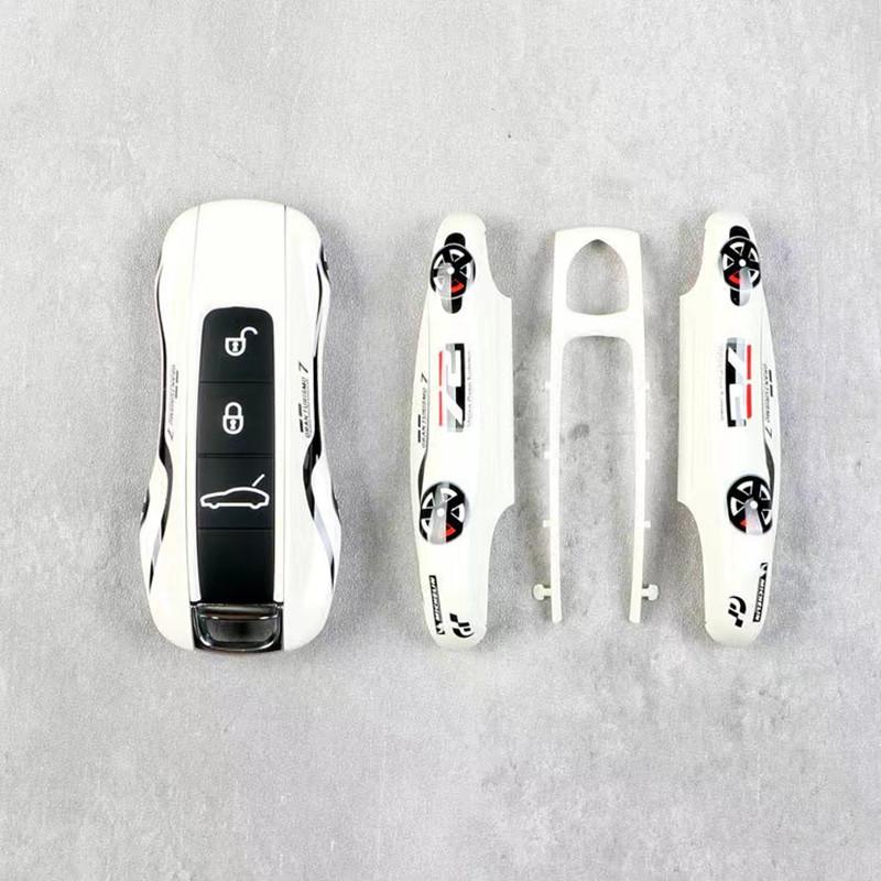 

Racing NO.72 Pattern Car Key Protective Case Fob Shell Cover Trim For Porsche Cayenne Panamera 911 Macan 718 Taycan Accessories