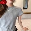 Polka Dot Short-sleeved T-shirt for Women In Spring and Summer New Design Lace Tops for Women