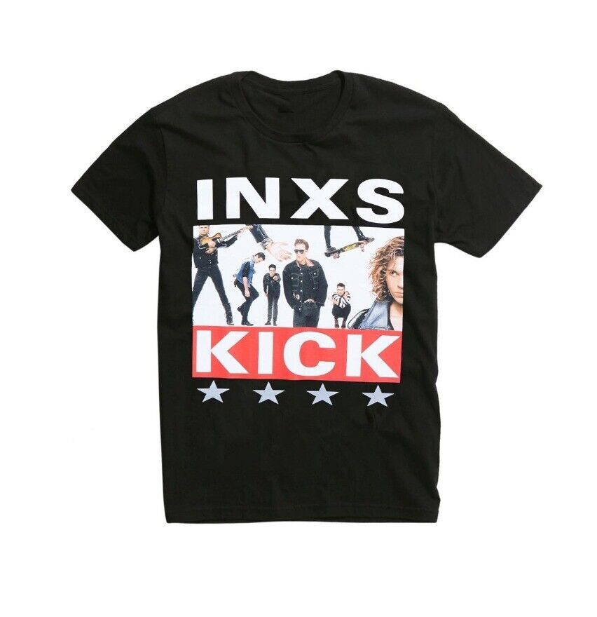 INXS Kick Εξώφυλλο Άλμπουμ Μουσική Ρετρό Μπλουζάκι Δώρο Για Φίλους άνδρες Γυναίκες Μαύρο EE2026 Unisex Μπλουζάκι