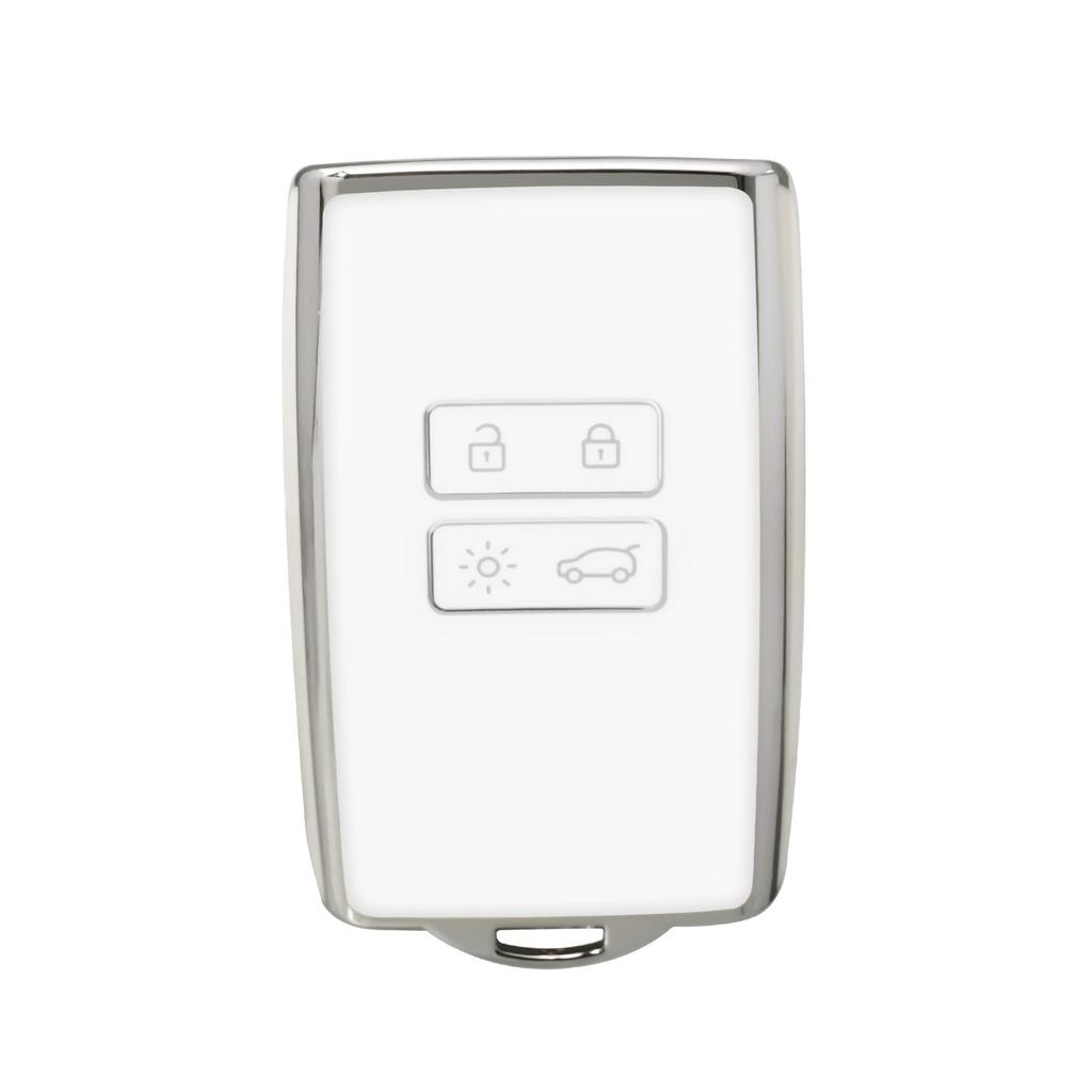 OFFCURVE Smart Key Case for Renault Key Cover, 4 Buttons, Shockproof, Scratch-Resistant, Keychain, Stylish,