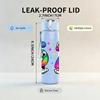 1PC Rainbow Number Six Seven Letter 750ml Color Plastic Sports Water Bottle Leakproof Flip Straw Lid Suitable for Sports Office Home Use