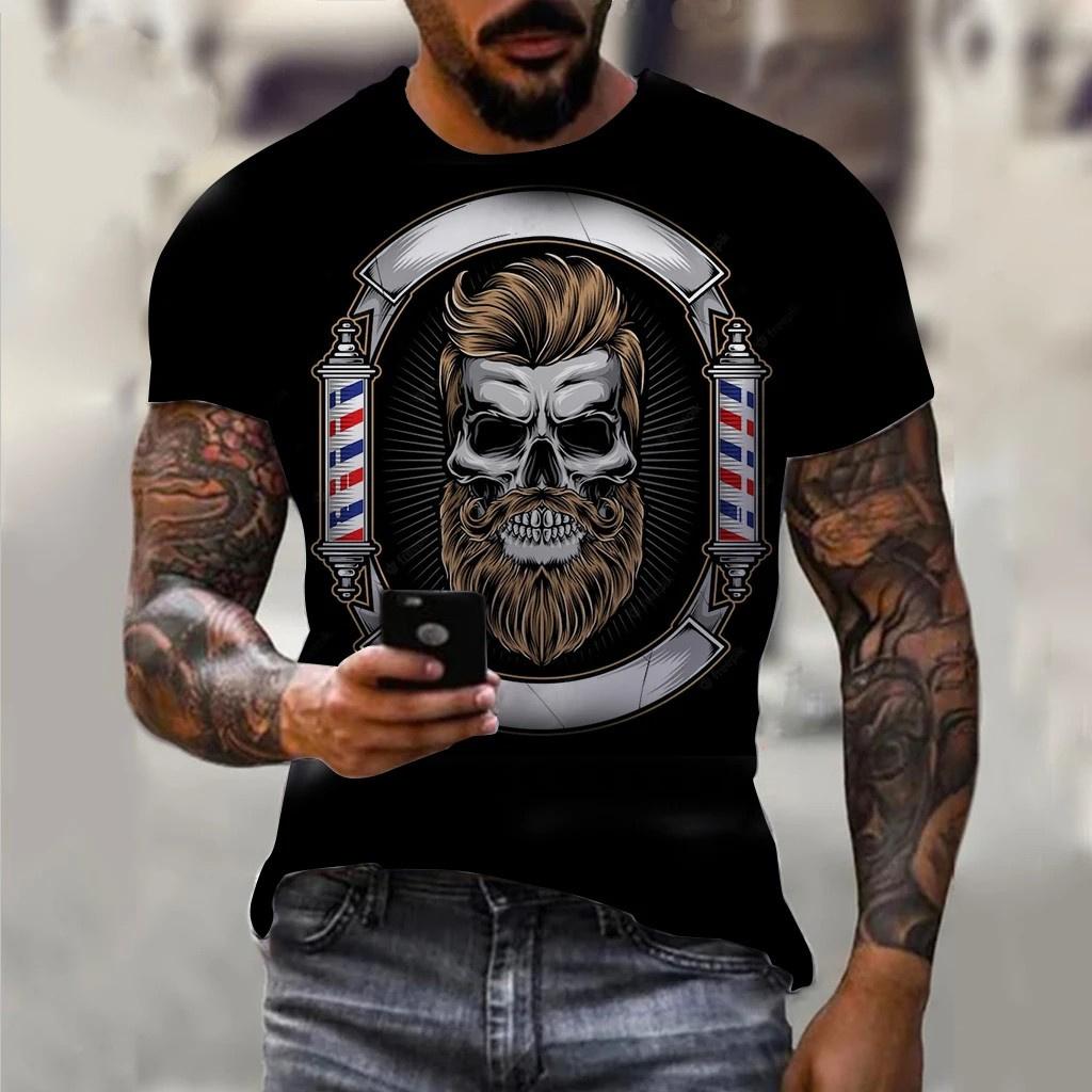 Funny Barber T Shirt For Mens Fashion Short Sleeve Uniform Tops Hip Hop Trend Harajuku Pullover Casual O-neck Oversized T-shirts