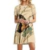 Vacation Short Sleeve T-Shirt Dress Women 3D Print Loose Plus Size Beach Dresses