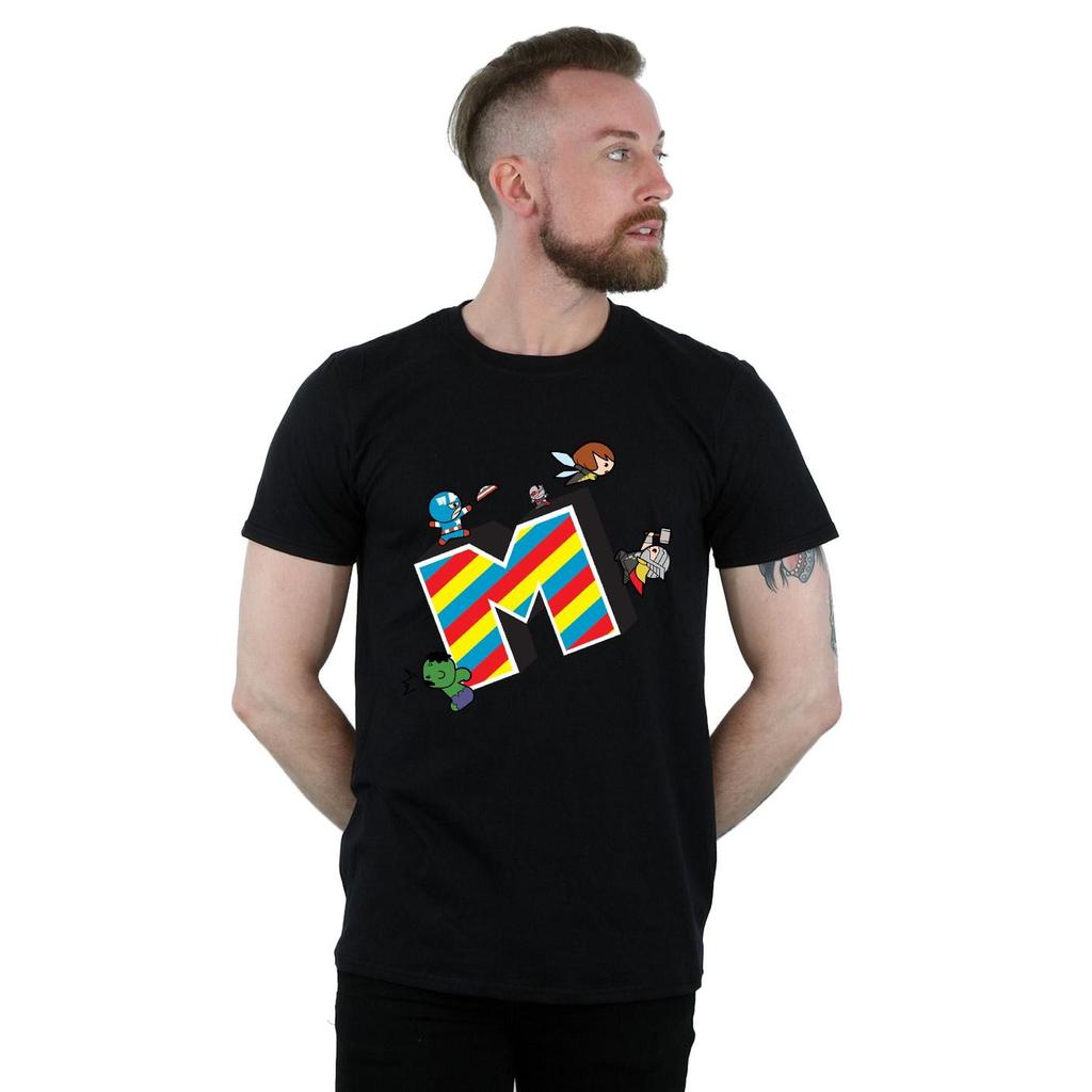 Marvel Mens Kawaii M Is For Marvel T-Shirt