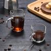 70/150 ml Szeroki Szklany Kubek do Mleka ze Skalą Żaroodporny Szklany Kubek Pomiarowy Jigger do Kawy Espresso Dwukielichowy Kubek w Uncjach