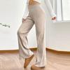 Women's Casual Fashion Solid Color Elastic Waist Drawstring Workwear Wide Leg Pants With Pockets