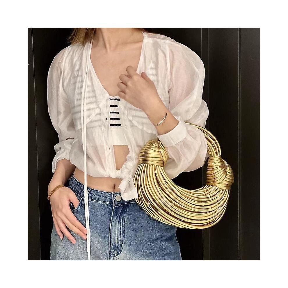 (Gold) Goldene und Silberne Designer-Handtaschen und Geldbörsen Kompatible Damenmode Party Abend-Clutch-Taschen Damen Hobo-Tote-Tasche