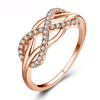 Number 8 Kink Ladies Ring, Copper Rose Gold Plated Miniature Zircon Ring