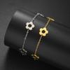 Simple Welded Flower Pendant Bracelet with Four Blossoms Fashion Versatile Best Friend Jewelry
