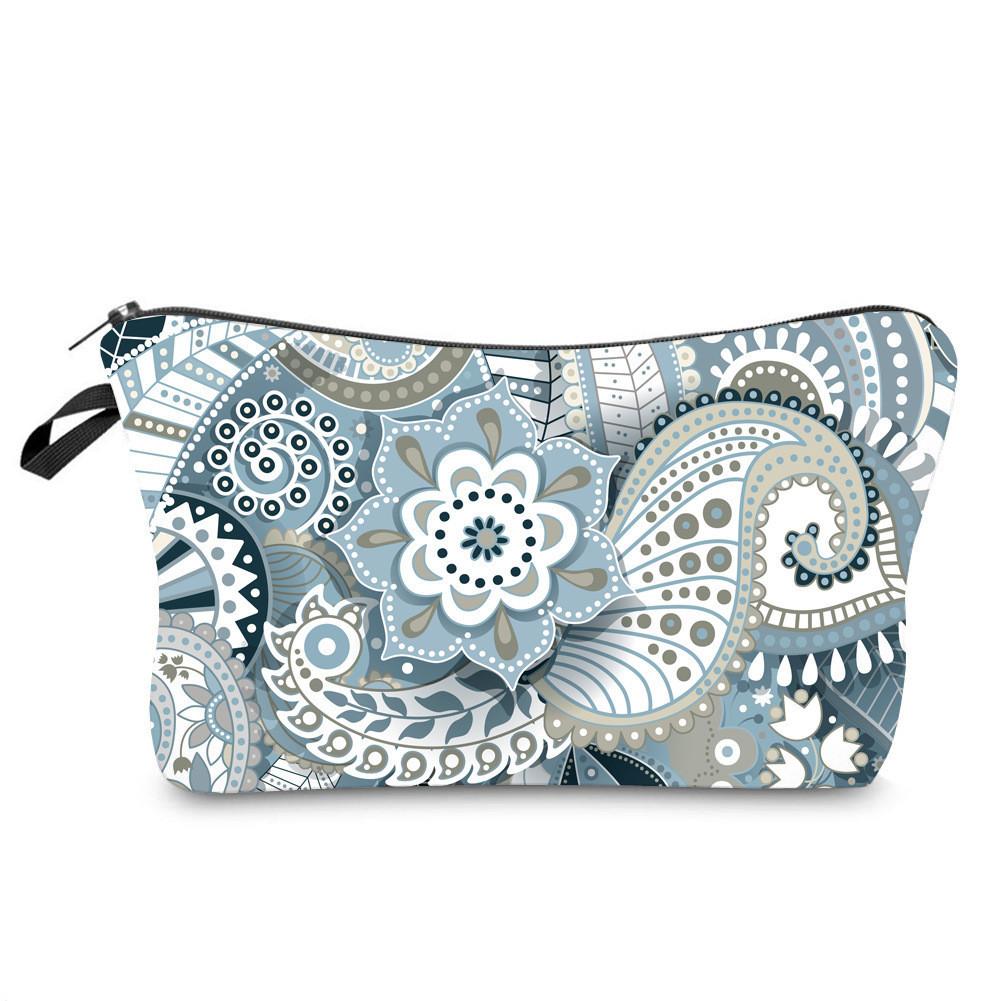 Trendige Vintage Mandala Blume Kosmetiktasche Handtasche Für Reisen Polyesterfutter Verschiedene Farboptionen