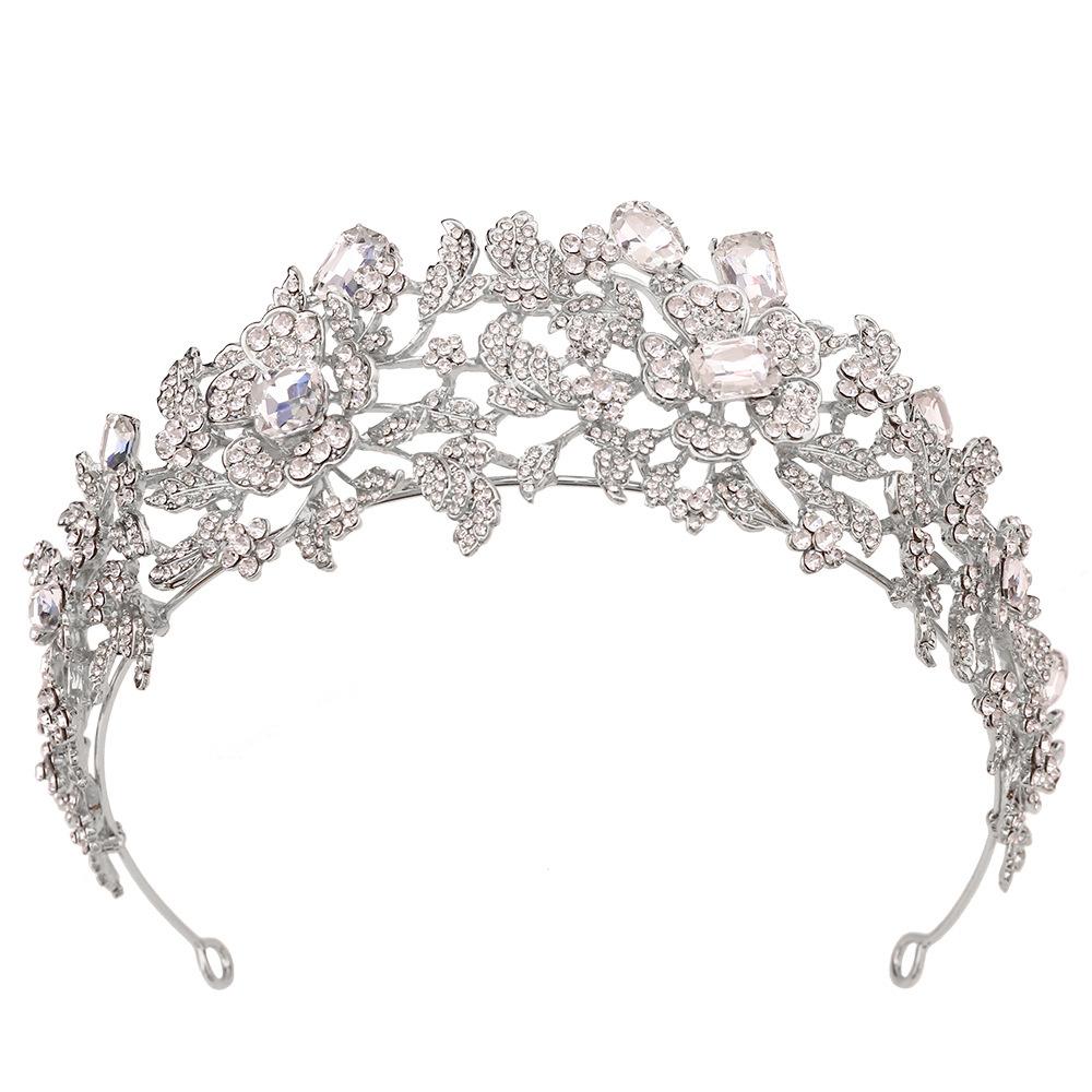 2026 Crown Tiara Headband Rhinestone Tiara, Princess Flower Bride Birthday Dress Accessories Pink Diamond Bar Mitzvah