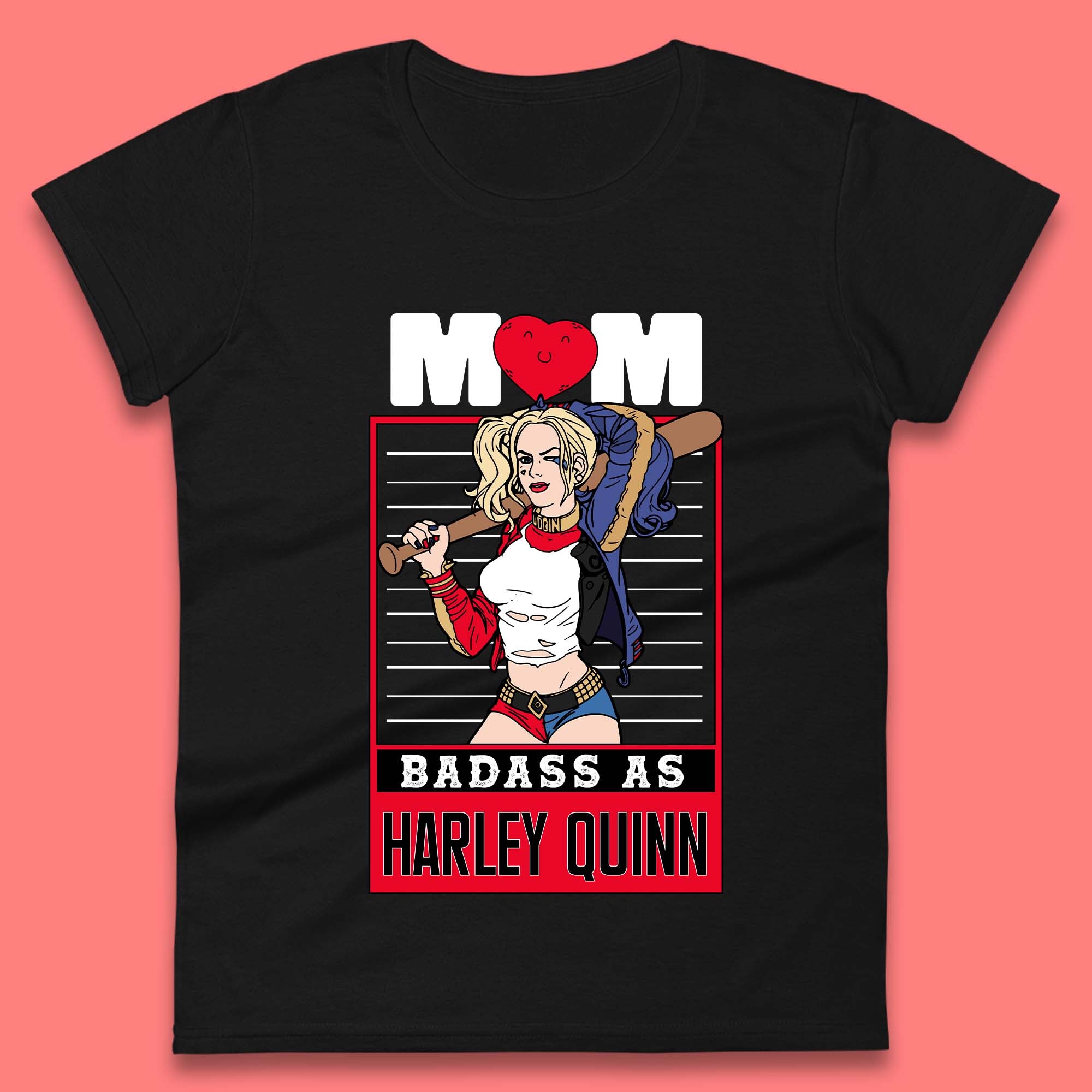 Mom Badass as Harley Quinn Womens T-Shirt Mens Tops Tees Unisex 2XL