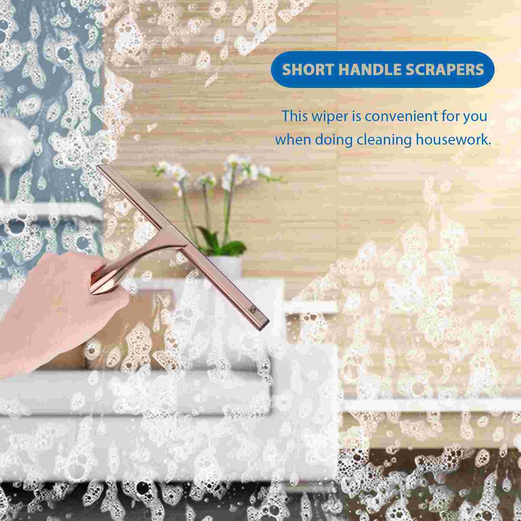 Edelstahl Abzieher Glaswischer Bronze Silikon Badezimmer Schaber Duschtürreiniger Fensterabzieher Kurzer Griff Fliese