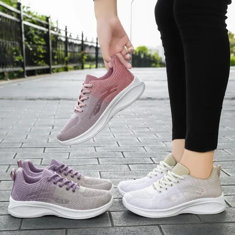Fashion 2024 Running Shoes Ladies Breathable Sneakers Summer Light Mesh  Women's Sports Shoes Outdoor Lace Up Training Shoes