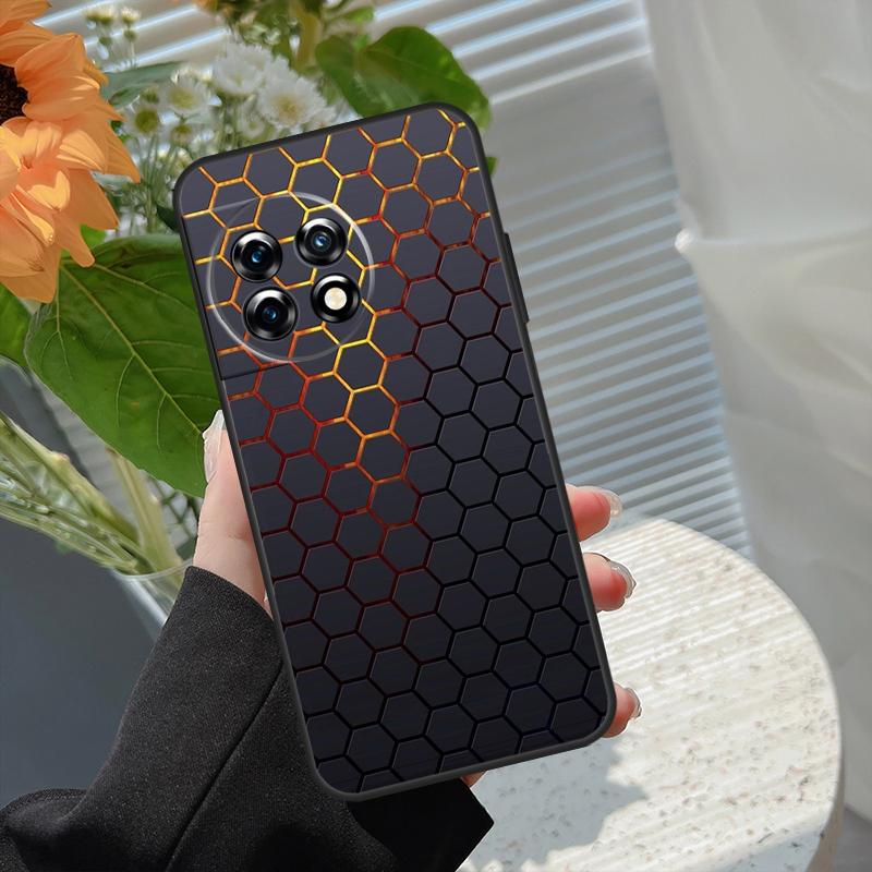3D Hexagonal Lights Case For OnePlus 15 15R 12 12R 13T 13R 13 11 10 10R 10T 8T Nord 5 CE 2 3 4 Lite N20 N30 Cover