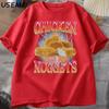 Funny Chicken Nuggets Tshirt Unisex 90s Vintage Cotton Short Sleeve Tshirt Casual Round Neck Graphic T Shirts Loose Printed Tees