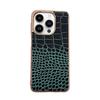For iPhone 13 Pro Max Crocodile Texture Genuine Leather Nano Electroplating Phone Case