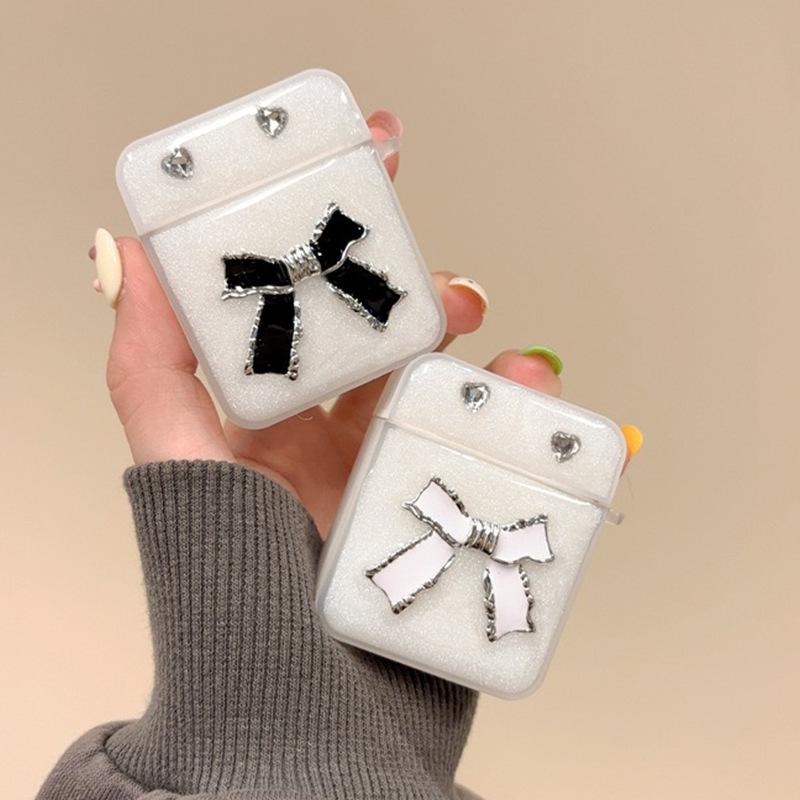 Epoxy Bow Rhinestone Airpods 3 /4 Generation For Airpodspro2 Apple Wireless Bluetooth Headset Cover