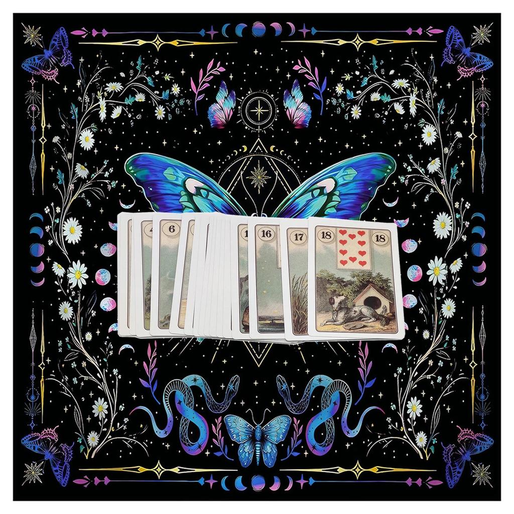 Tarot Tischdecke Schmetterling Blume Astrologie Altartuch Wahrsagekarten Tischdecke Wandteppich Hexerei Zubehör