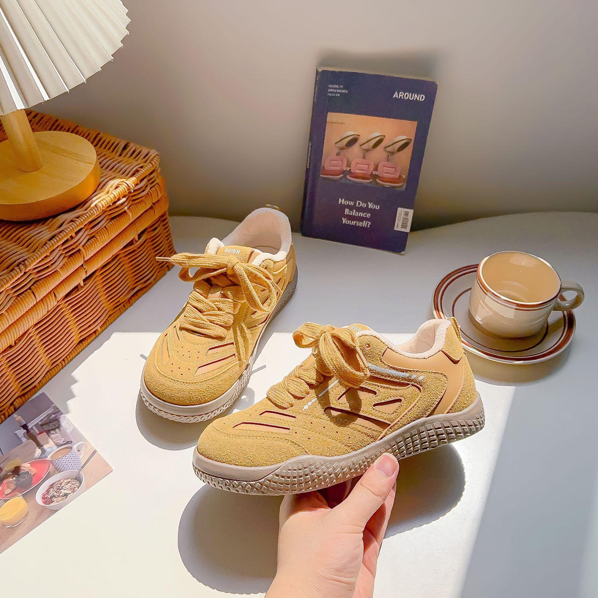 

Belle fleece board shoes mango head platform white shoes winter cotton shoes student warm two cotton shoes 37