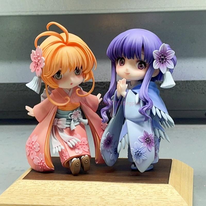 Cardcaptor New Sakura Q Version Sakura Kimono Cute Trendy Anime Figures Gk Statue Collectible Girl Room Ornament Festival Gifts