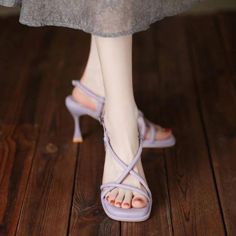 Fashion Roman Style Buckles Woman Shoes Vip Footwear New Breathable Fashion Original Summer 2025 Comfortable On Sale Sandals for Women