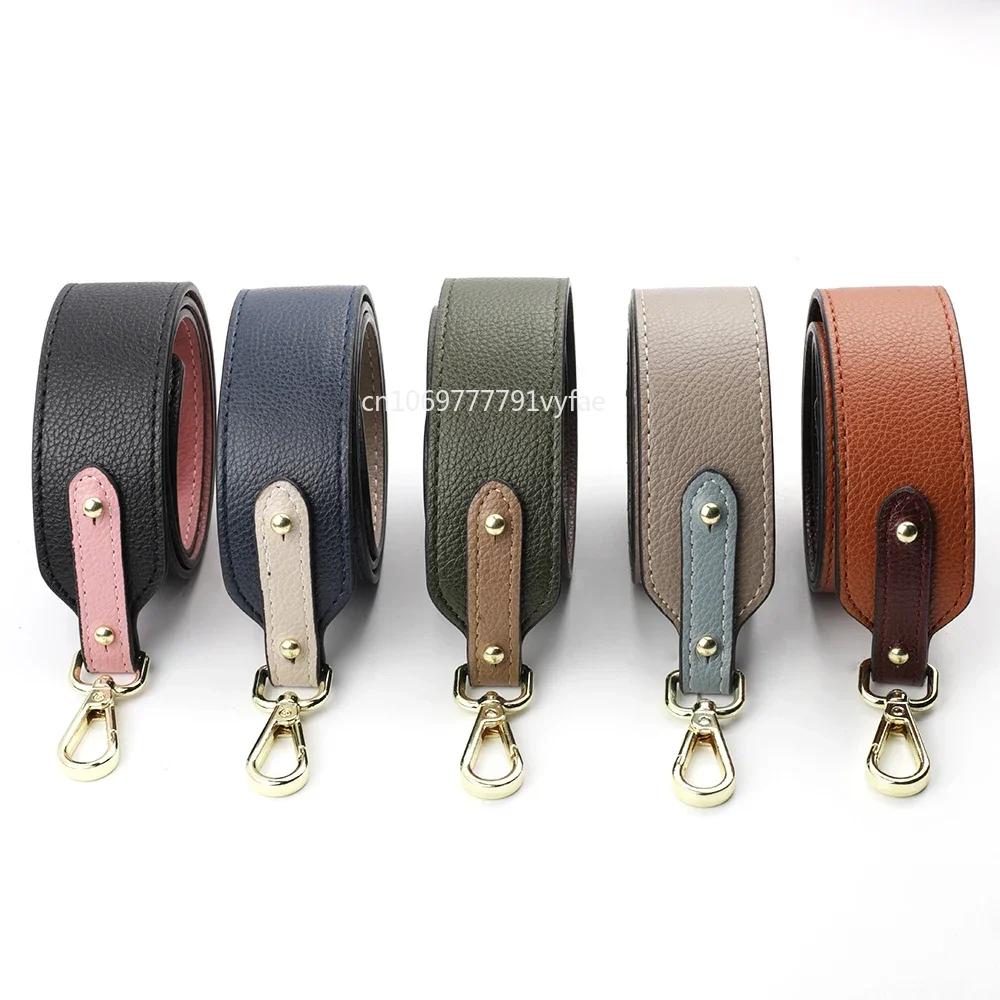 95cm Luxury Genuine Leather Double-sided Bag Strap Wide Shoulder Strap Cross Body Adjustable Belt Replacement Bag Accessories