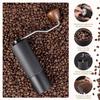Manual Coffee Grinder with 25g Capacity, Stainless Steel Burr and Wooden Handle, for Home, Office, Camping, and Hiking (Black)