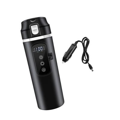 12V 24V Car Kettle Boiler Heating Temperature Display Intelligent Heater Cup Insulated Cup for Camping Work Family Cars Outdoor