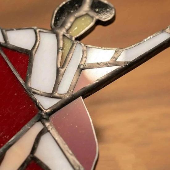 2/4Pcs Acrylic Dancing King Hanging Decoration Handmade Stained Glass Dancer Girl Ornament Spinner Sun Catcher Outdoor Garden Yard Window Decor