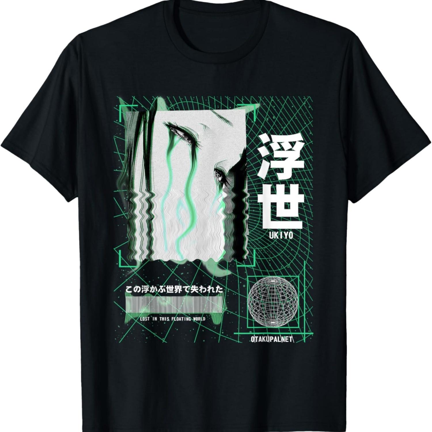

Grunge Vaporwave Anime Girl Streetwear in Indie Alt Art T-Shirt S чёрный