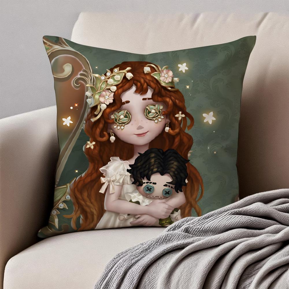 I-Identity V Memory Little Girl A-Alice Deross Cushion Cover Pillowcase Anti-Dustmite Invisible Zipper Short Plush Sofa Cushion