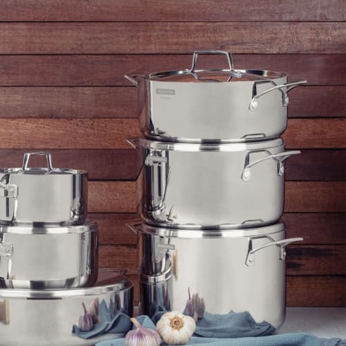 Tramontina Grano Casserole, 24cm, Stainless Steel, Triple-Layer, Dishwasher Safe, Gas Safe, Induction Safe, Made in Brazil, Product Code: 62143/240