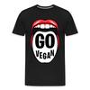 Go Vegan Red Lips Shirt Vegetarian T-Shirt Healthy Food Size S-6XL
