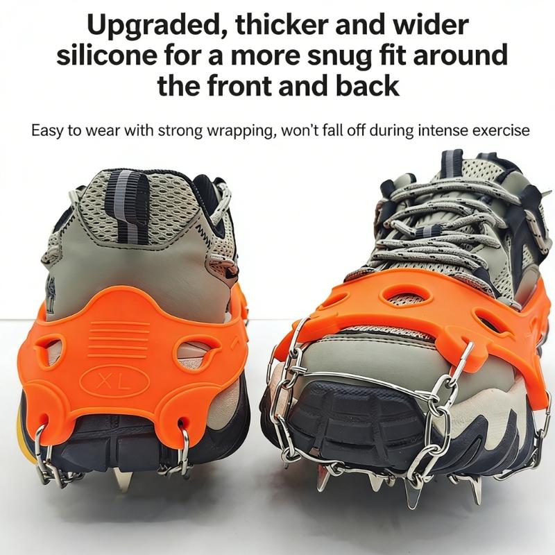 Outdoor Winter Snow Spikes Crampons Cleats Chain Claws Grips Boot Cover Ice Gripper Spikes Outdoor 19 Tooth Ice Claws