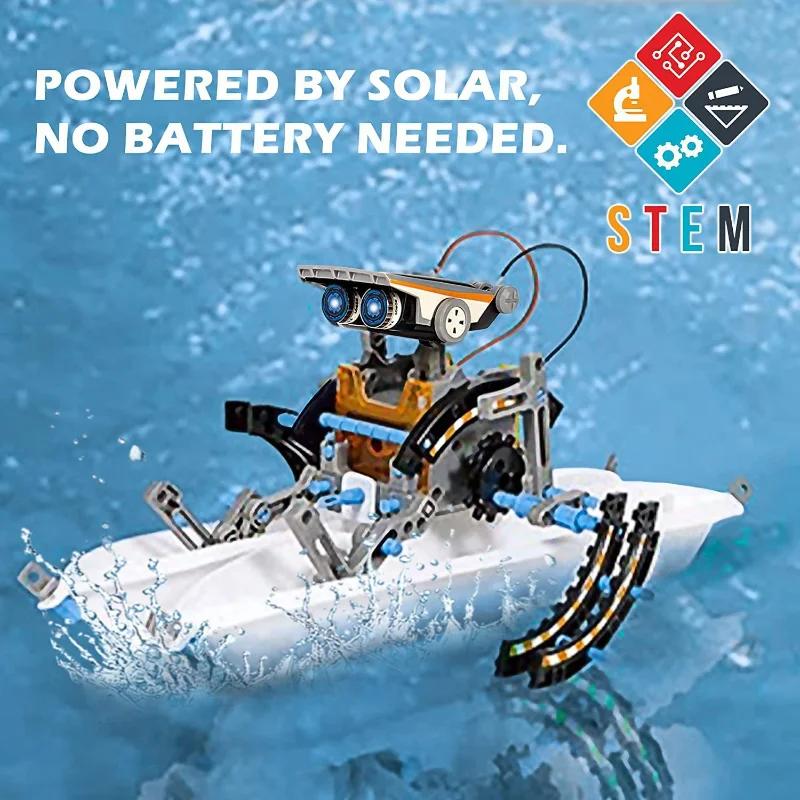 13 v 1 Solárně poháněná robotická stavebnice STEM Vzdělávací DIY Montážní hračka s inteligentními vědeckými hádankami Kreativní dárky pro chlapce a dívky