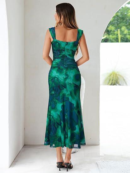 New European and American Sexy Floral Suspender Dress Women's Summer Seaside Vacation Atmosphere Backless Beach Dress