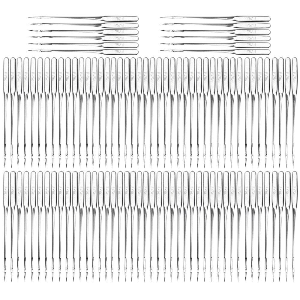 100Pcs Metal Sewing Machine Needle Industrial Grade Smooth Stitching Steel Sewing Needle Precision Ground Heavy Duty