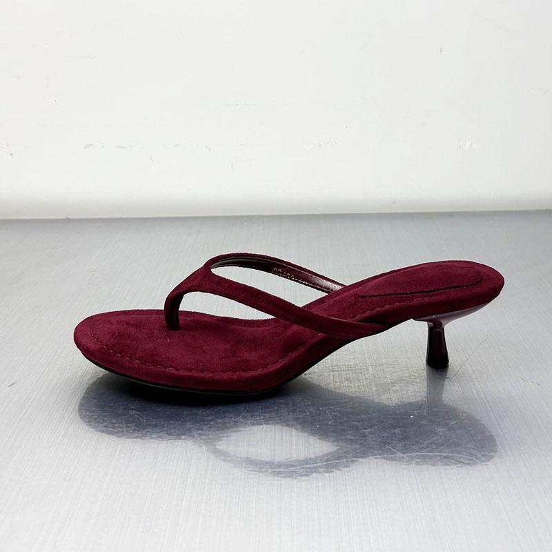 Fashion Fashion Round Toe Ladies Heeled Slippers Summer Slides Women Low Heel Slippers Female Flip flops Sandals Pumps Shoes Big Size 43