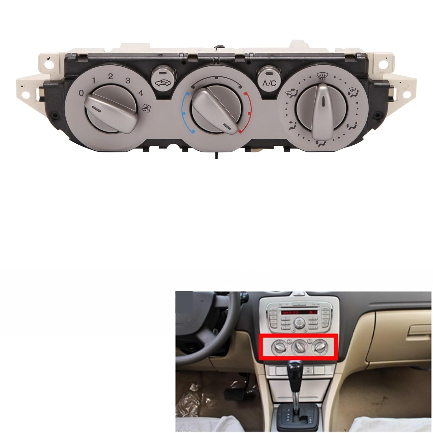 Console Cool Air Condition A/C Heater Adjust Switch Climate Control Switch Panel Knob Compatible for Ford Focus