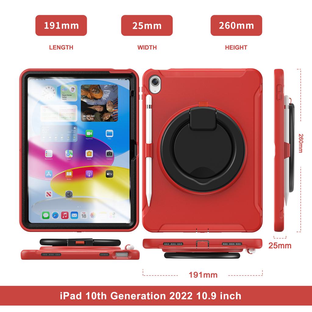 360° Rotate Tablet Case for iPad (A16) 11th Gen 11inch 2025&iPad 10th Gen 10.9inch 2022 With Backlit and Pencil Holder