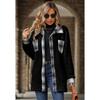 Warm Winter Women Fleece Coat Mid Length Plaid Single Breasted Lapel Outerwear Europe America