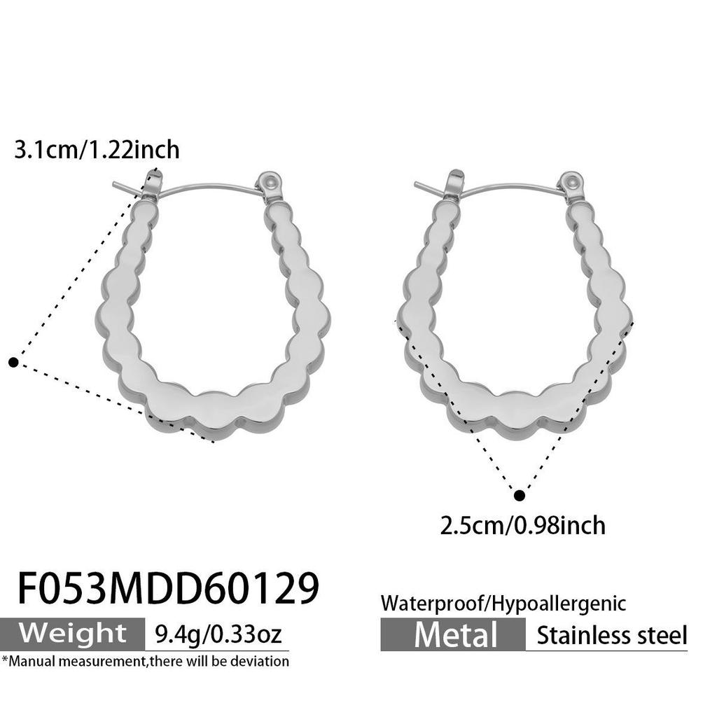 18k Gold-Plated Stainless Steel Geometric U-Shaped Earrings - Simple, Fashionable, Versatile 