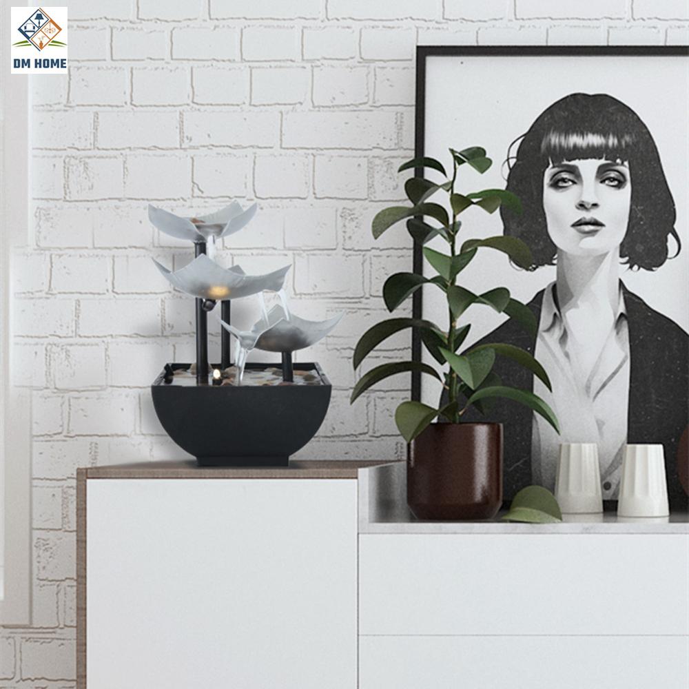 3 Layers Desktop Water Fountain with Automatic Pump USB Feng Shui Gift Home Decorative Living Room Office Indoor Decoration