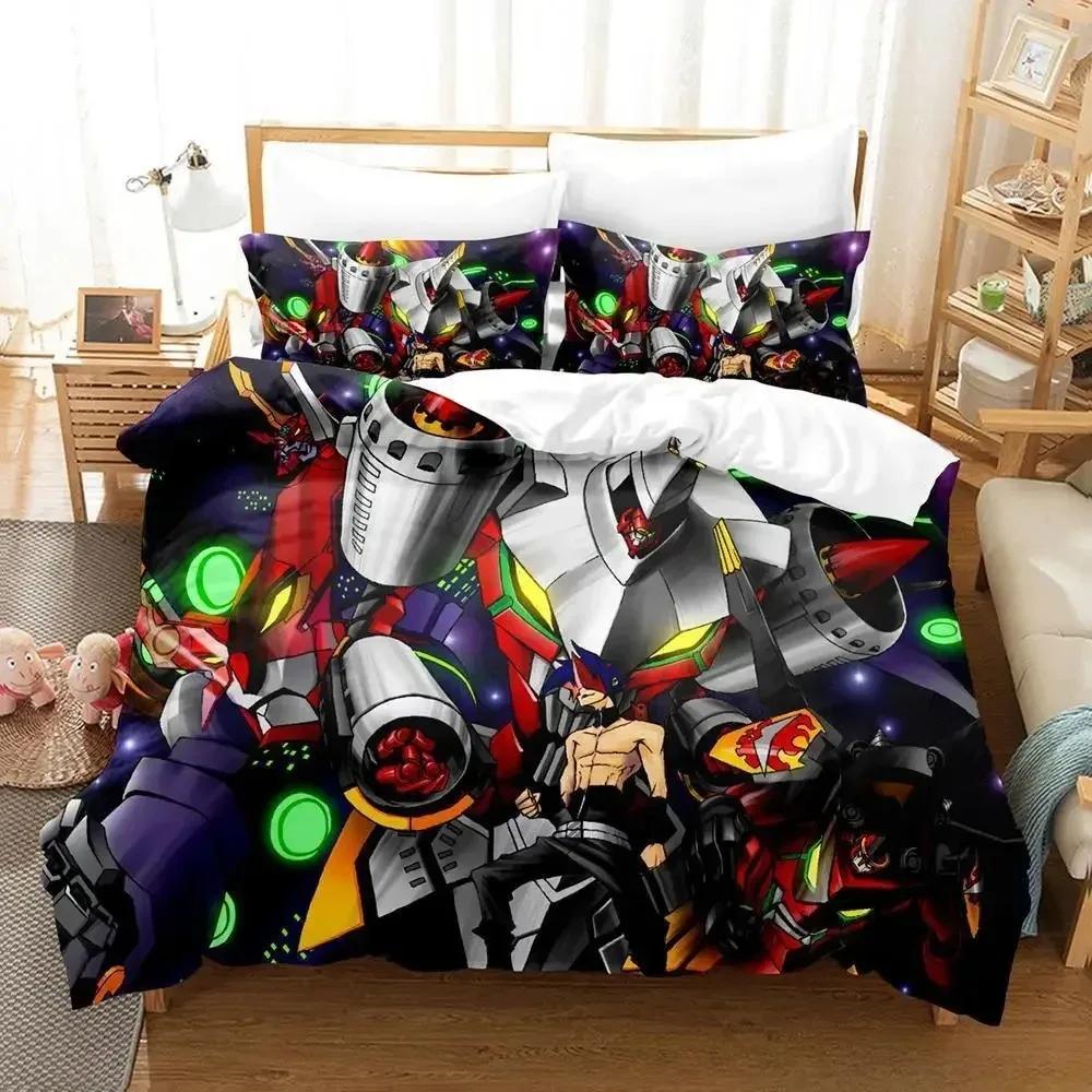Tengen Toppa Gurren Lagann Bedding Set Single Twin Full Queen King Size Bed Set Adult Kid Bedroom Duvetcover Sets 3D Print Anime